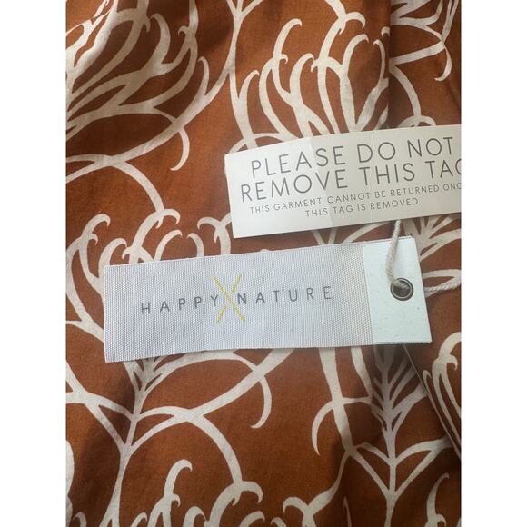 NWT Happy x Nature | 100% Cotton Burnt Orange Misty Printed Top | Size Large - Picture 9 of 10